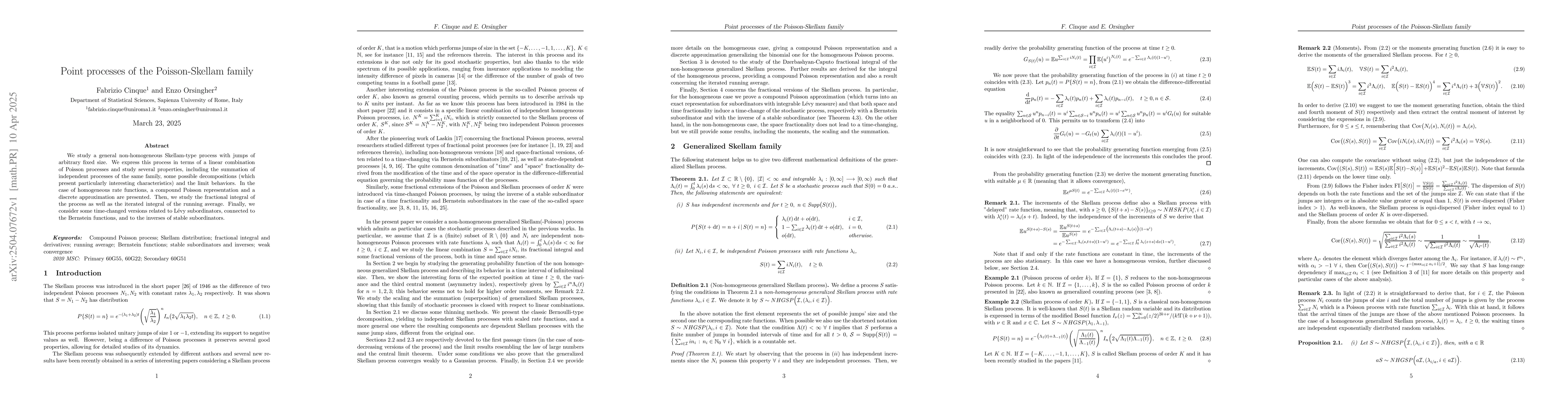 Thumbnail for Point processes of the Poisson-Skellam family