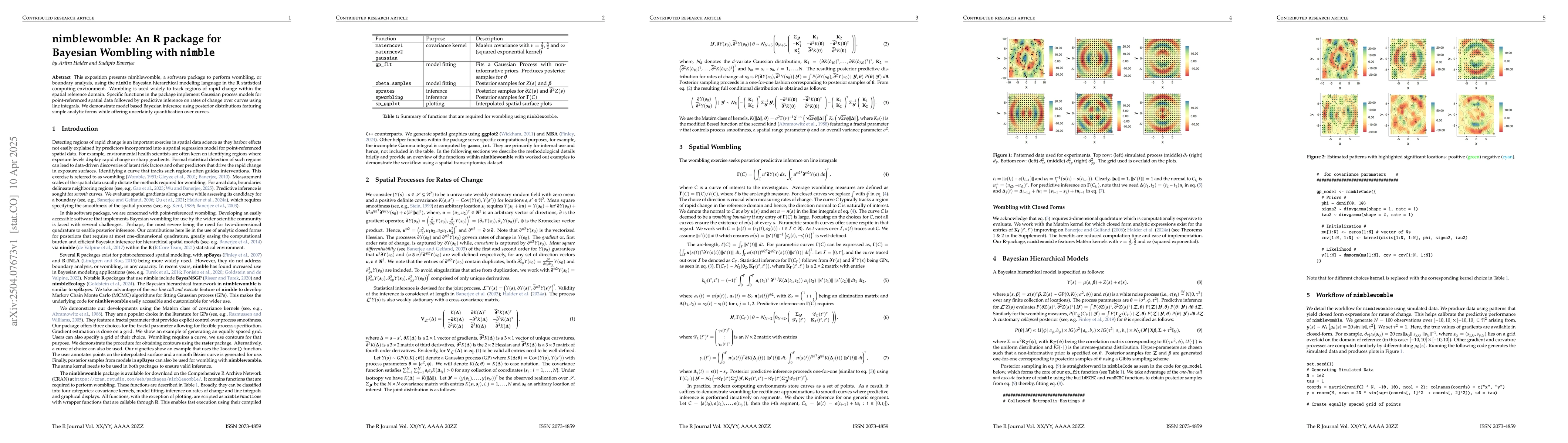 Thumbnail for nimblewomble: An R package for Bayesian Wombling with nimble