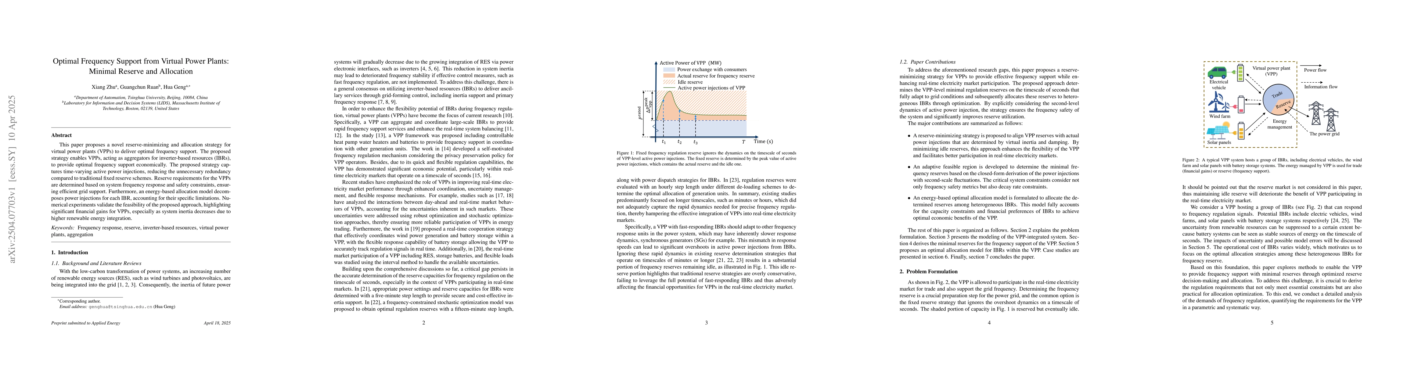 Thumbnail for Optimal Frequency Support from Virtual Power Plants: Minimal Reserve and
  Allocation