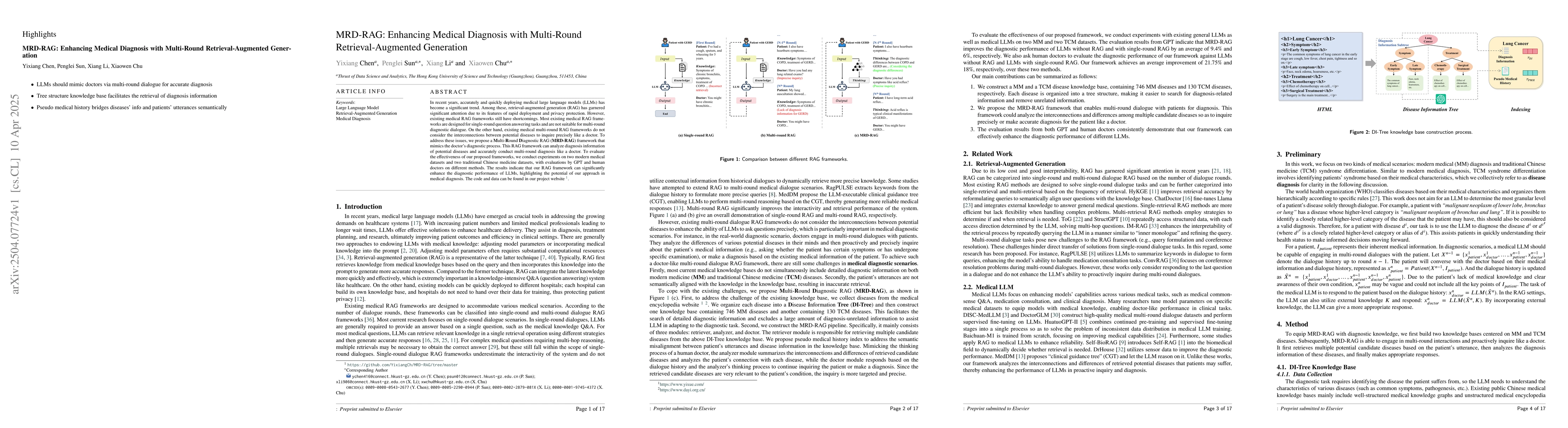 Thumbnail for MRD-RAG: Enhancing Medical Diagnosis with Multi-Round
  Retrieval-Augmented Generation