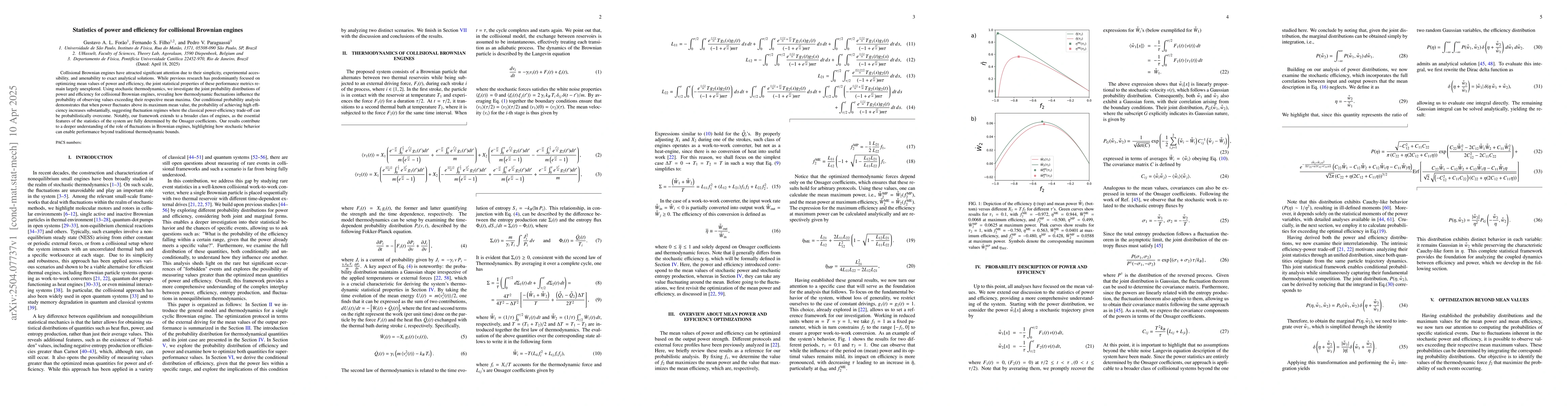 Thumbnail for Statistics of power and efficiency for collisional Brownian engines