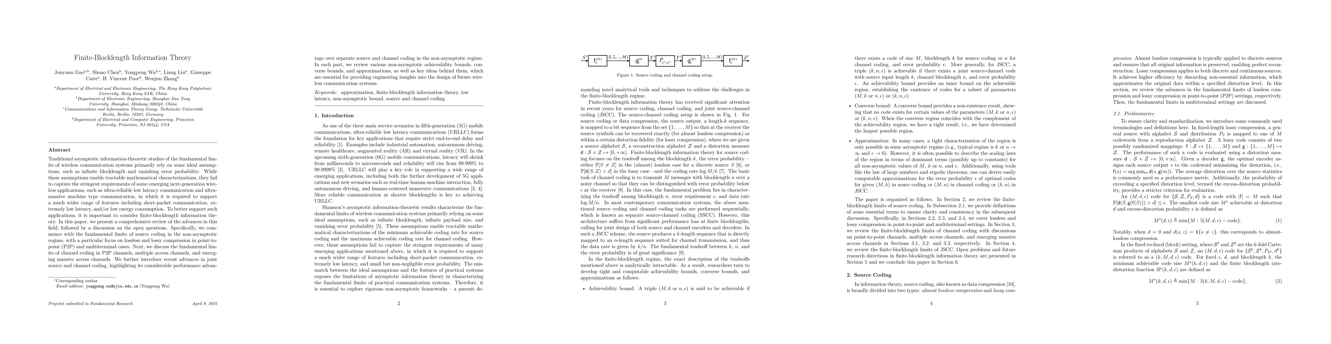Thumbnail for Finite-Blocklength Information Theory