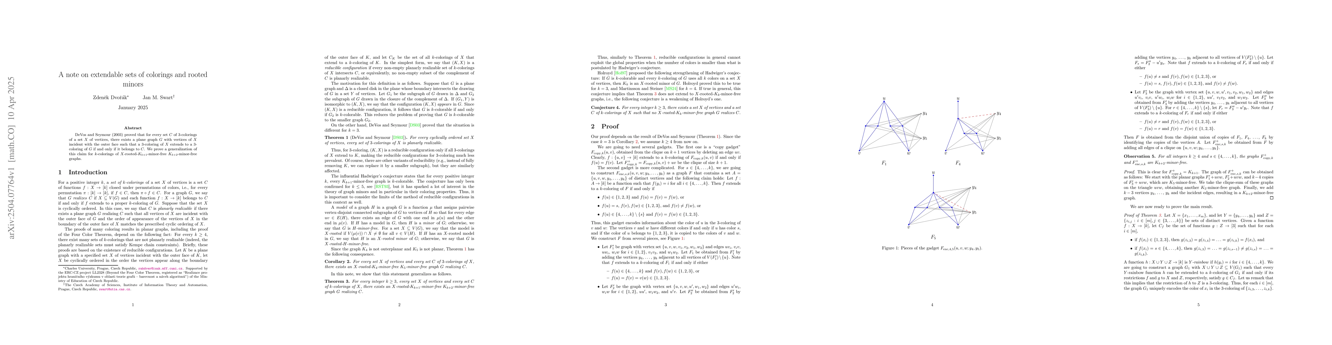 Thumbnail for A note on extendable sets of colorings and rooted minors