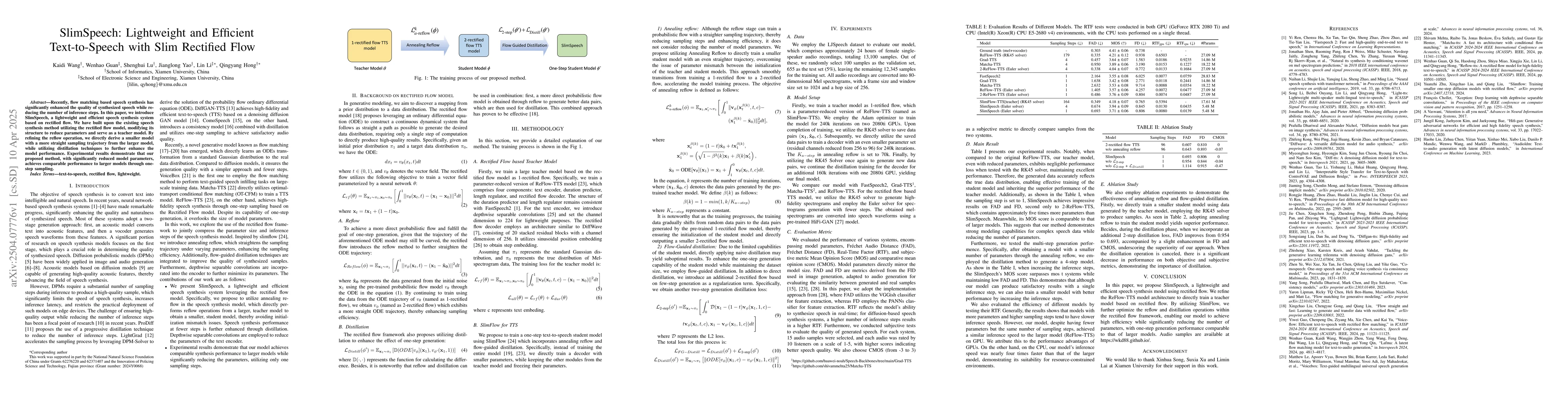 Thumbnail for SlimSpeech: Lightweight and Efficient Text-to-Speech with Slim Rectified
  Flow