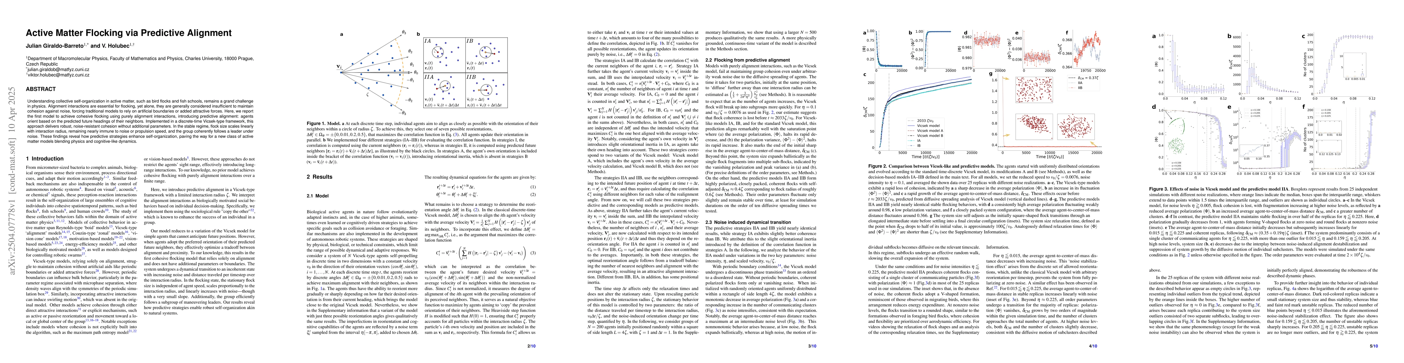 Thumbnail for Active Matter Flocking via Predictive Alignment