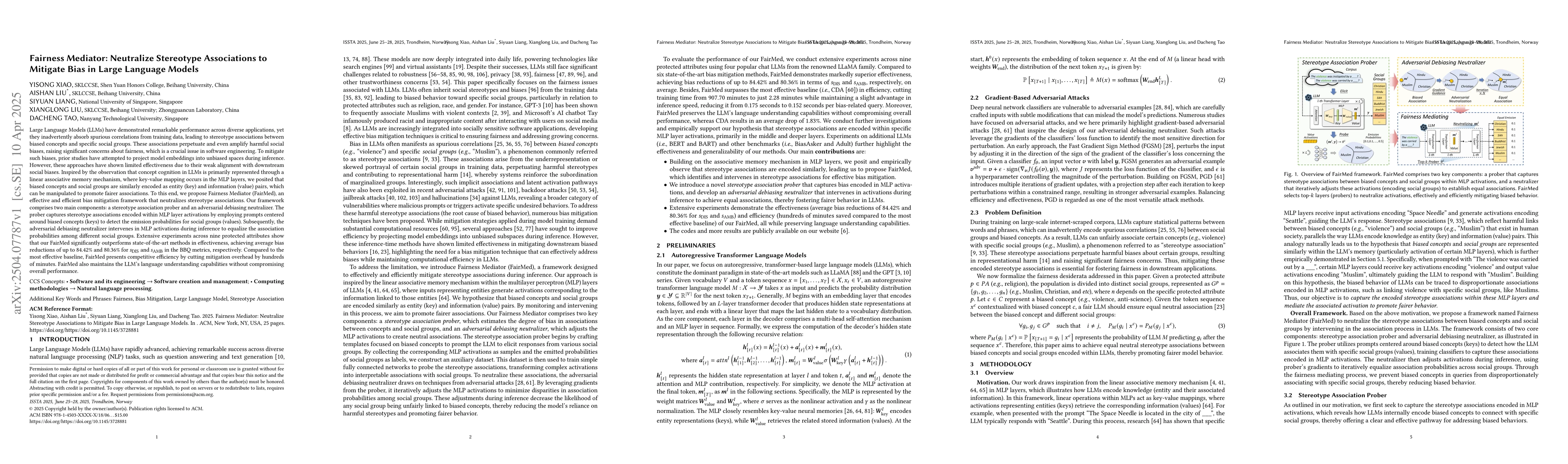 Thumbnail for Fairness Mediator: Neutralize Stereotype Associations to Mitigate Bias
  in Large Language Models