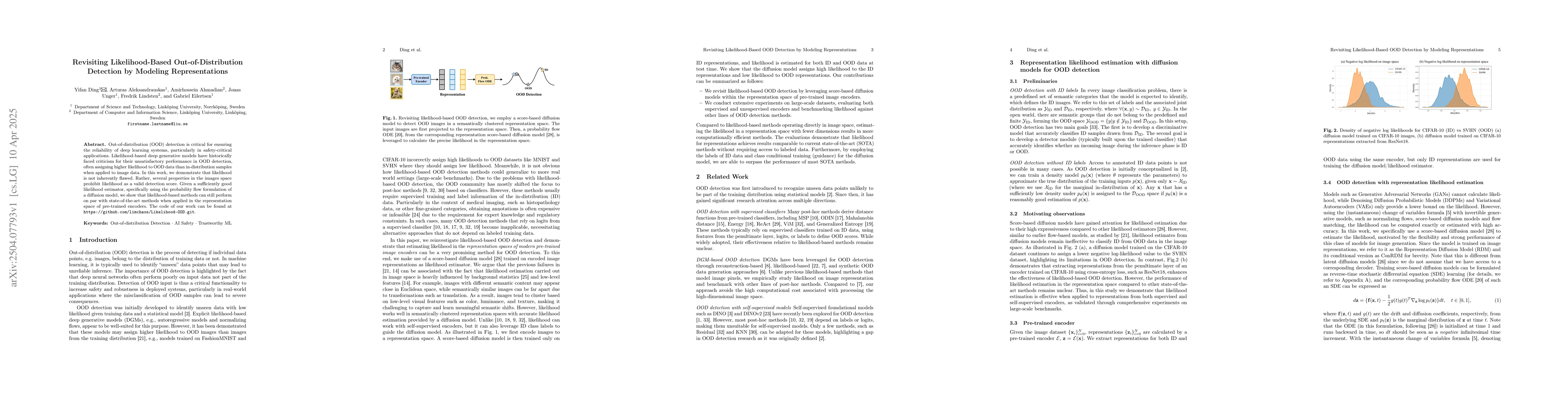 Thumbnail for Revisiting Likelihood-Based Out-of-Distribution Detection by Modeling
  Representations