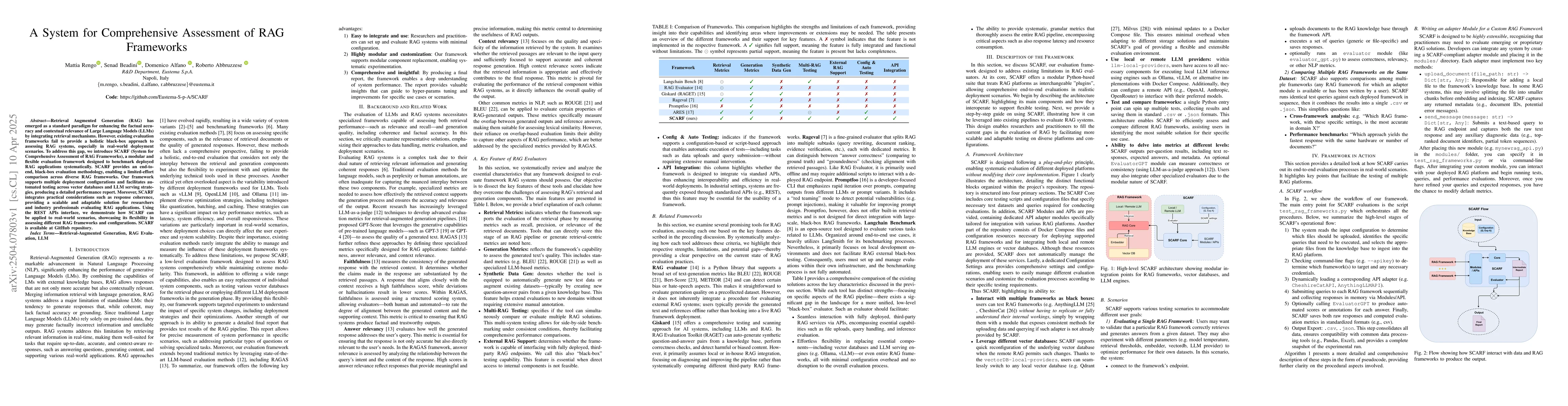 Thumbnail for A System for Comprehensive Assessment of RAG Frameworks