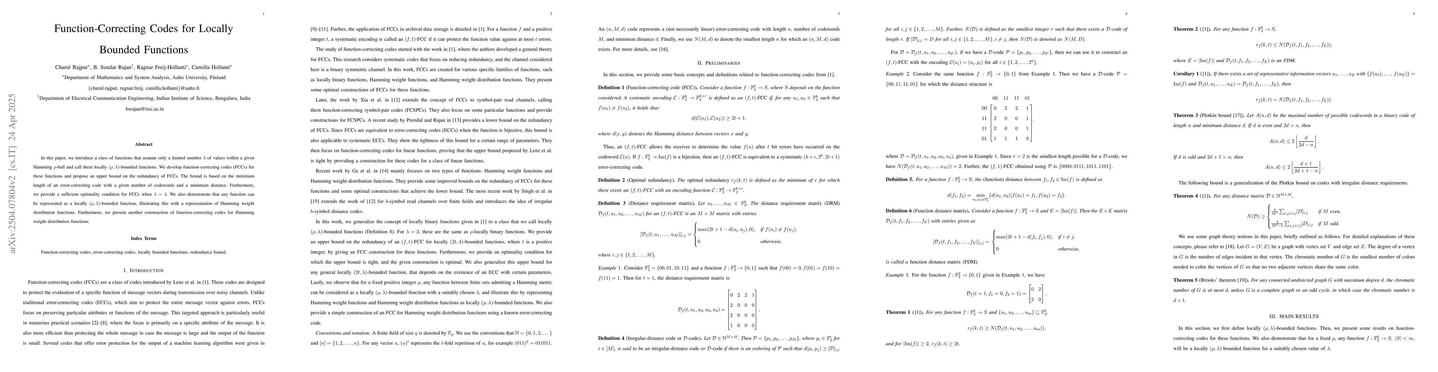 Thumbnail for Function-Correcting Codes for Locally Bounded Functions