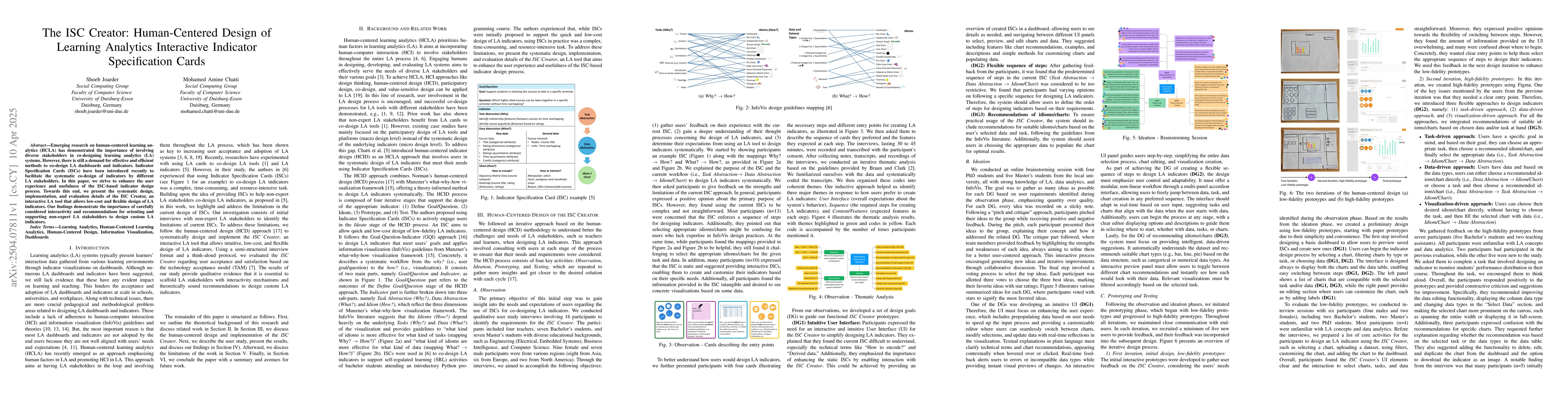 Thumbnail for The ISC Creator: Human-Centered Design of Learning Analytics Interactive
  Indicator Specification Cards