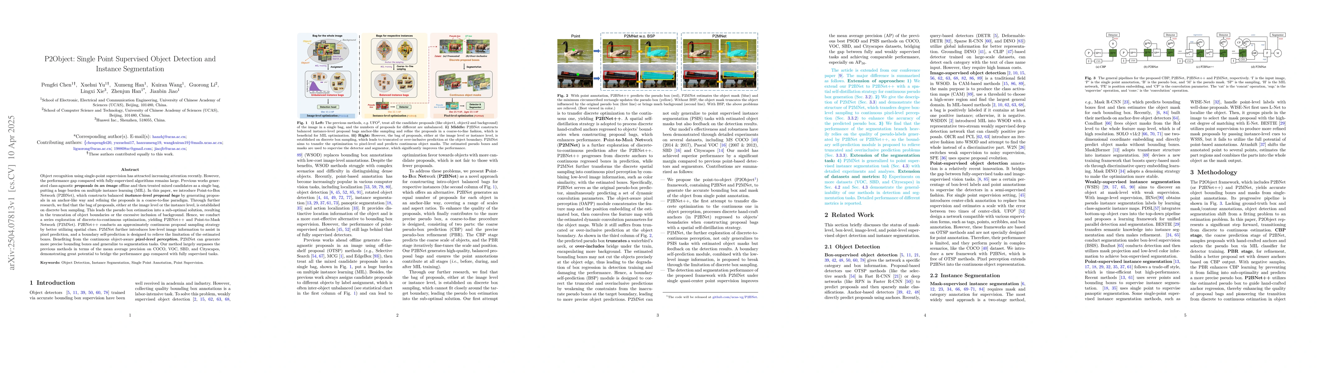 Thumbnail for P2Object: Single Point Supervised Object Detection and Instance
  Segmentation