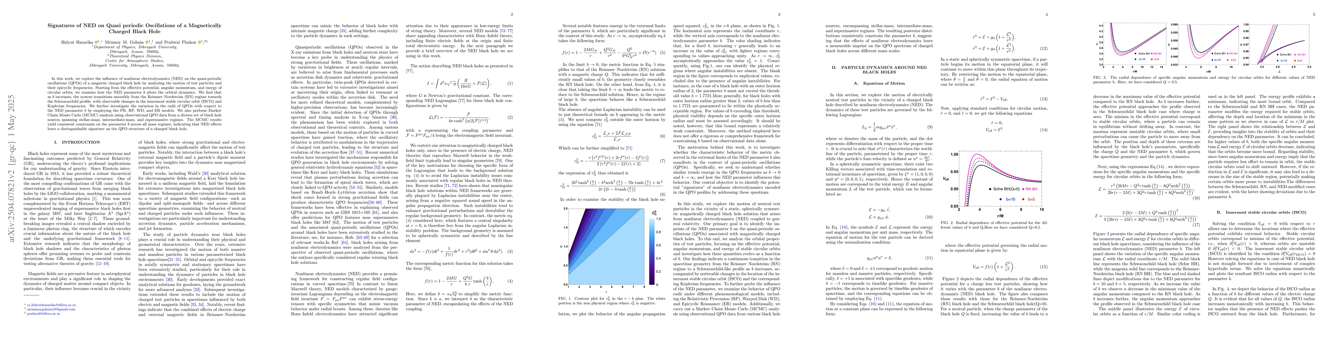 Thumbnail for Signatures of NED on Quasi periodic Oscillations of a Magnetically
  Charged Black Hole
