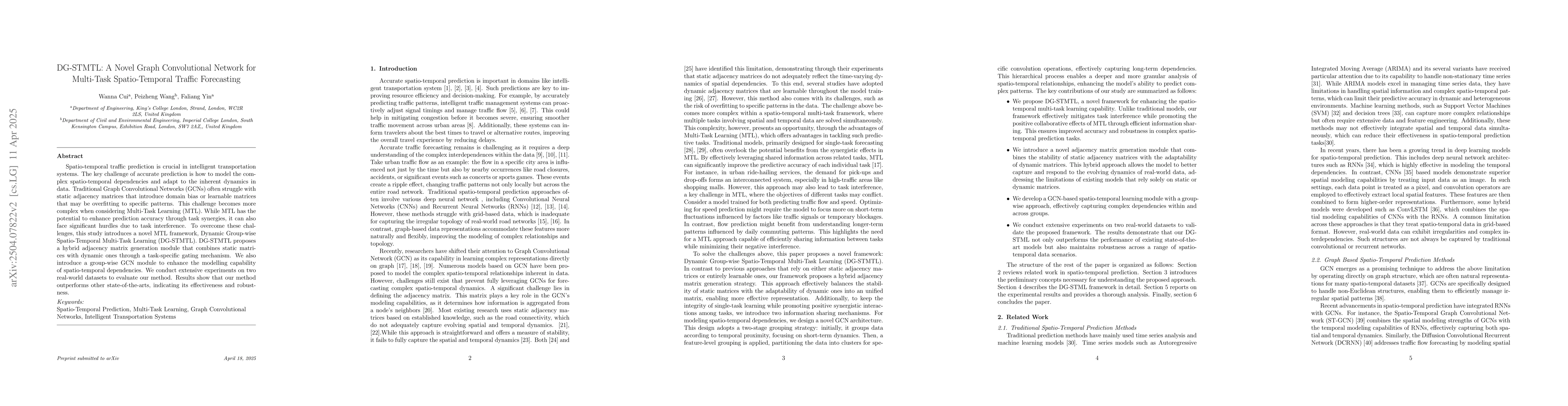 Thumbnail for DG-STMTL: A Novel Graph Convolutional Network for Multi-Task
  Spatio-Temporal Traffic Forecasting