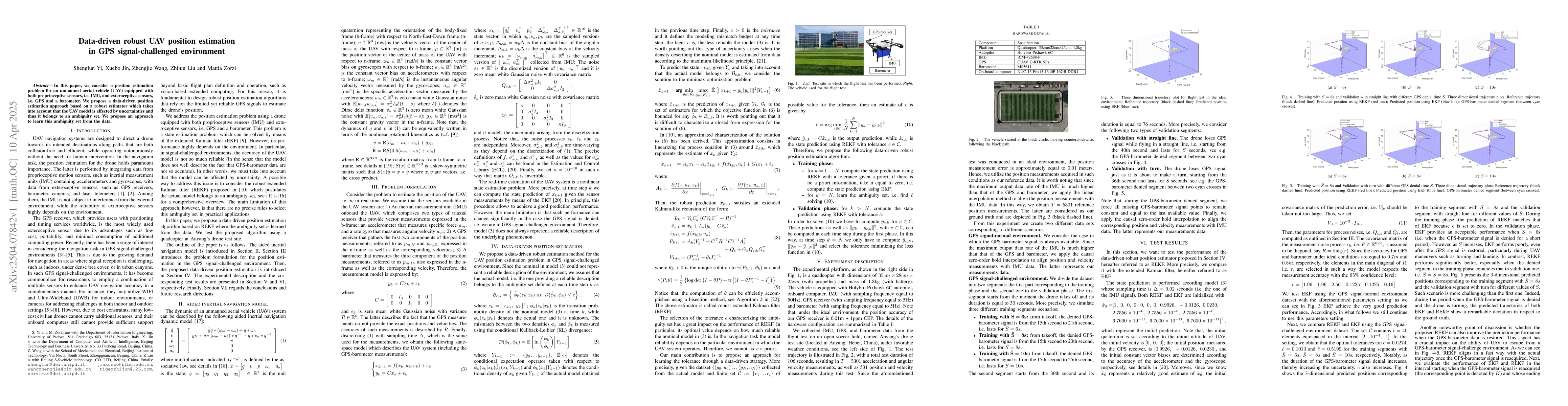 Thumbnail for Data-driven robust UAV position estimation in GPS signal-challenged
  environment