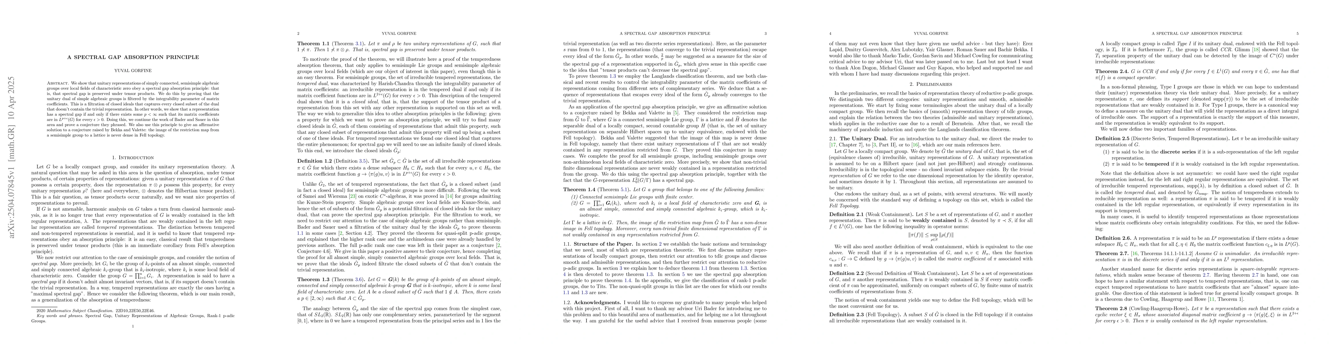 Thumbnail for A Spectral Gap Absorption Principle