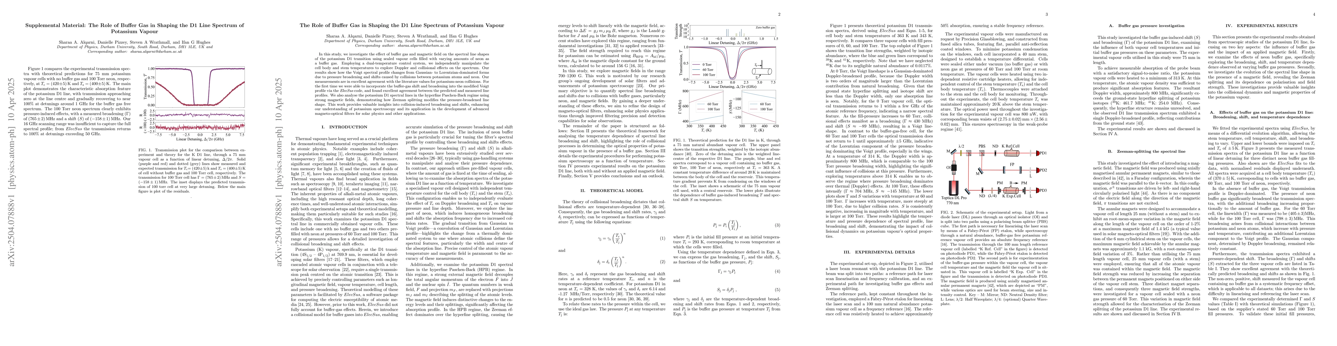 Thumbnail for The Role of Buffer Gas in Shaping the D1 Line Spectrum of Potassium
  Vapour