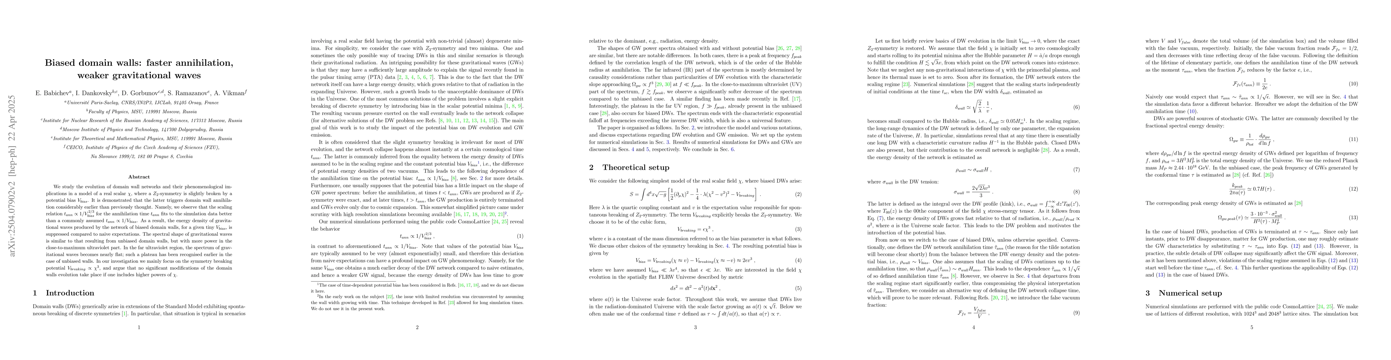 Thumbnail for Biased domain walls: faster annihilation, weaker gravitational waves