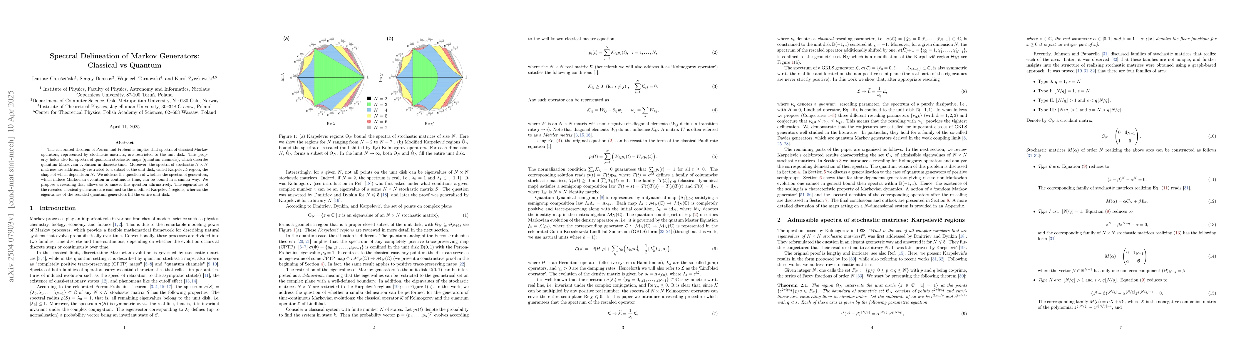 Thumbnail for Spectral delineation of Markov Generators: Classical vs Quantum