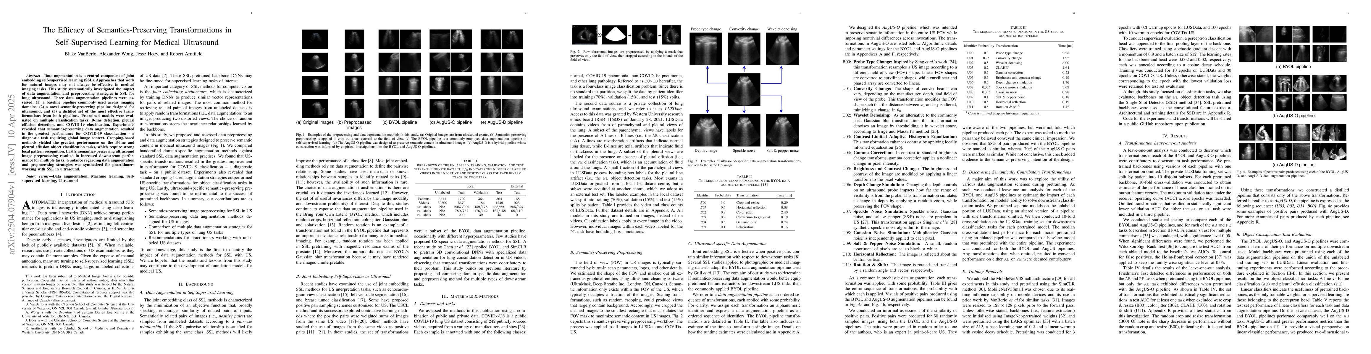 Thumbnail for The Efficacy of Semantics-Preserving Transformations in Self-Supervised
  Learning for Medical Ultrasound