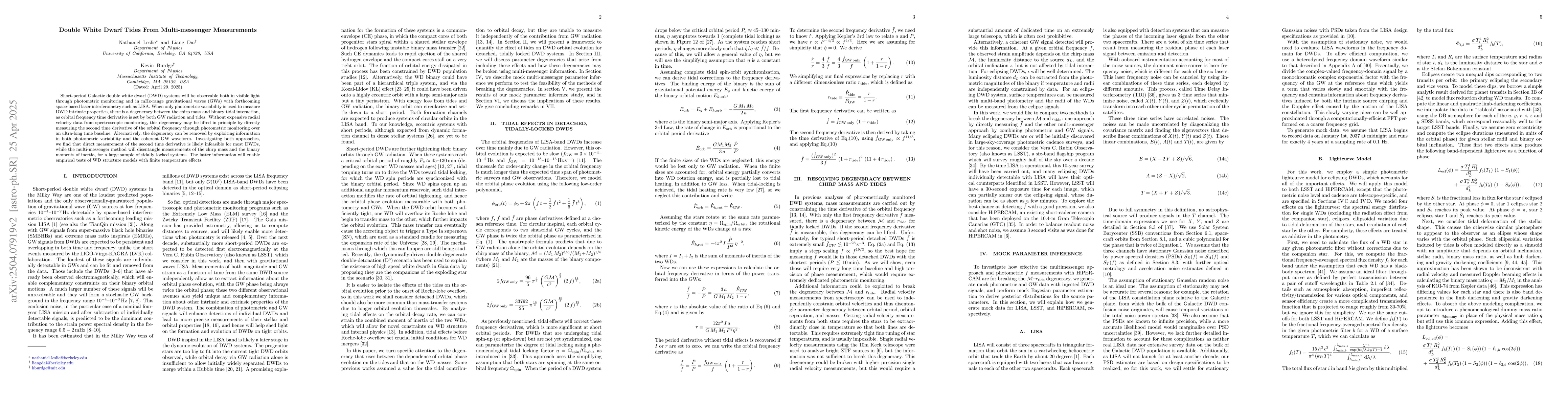Thumbnail for Double White Dwarf Tides with Multi-messenger Measurements