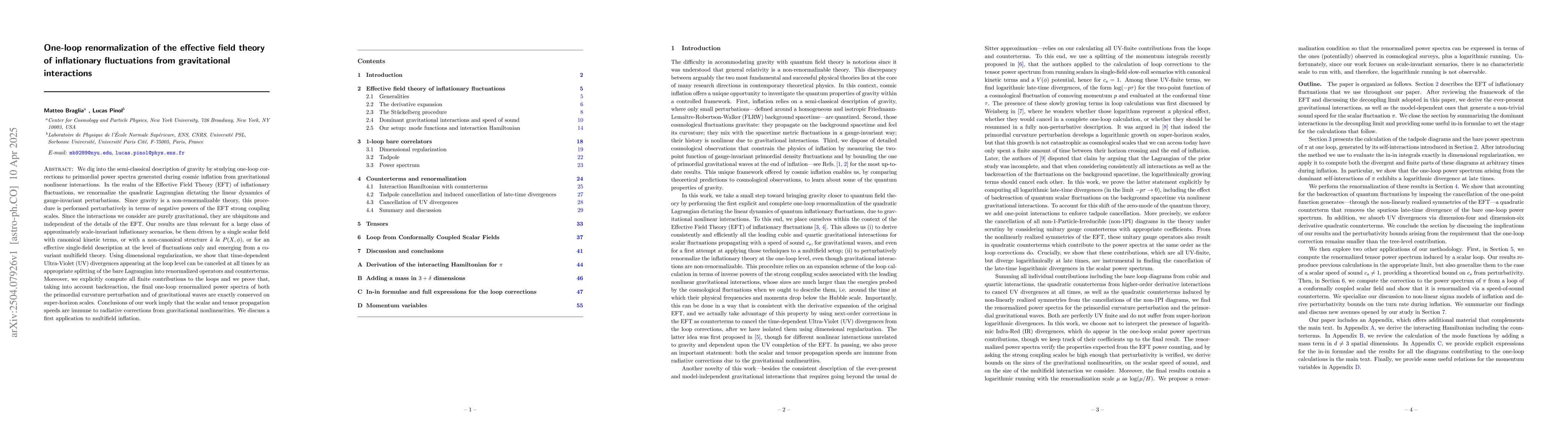 Thumbnail for One-loop renormalization of the effective field theory of inflationary
  fluctuations from gravitational interactions