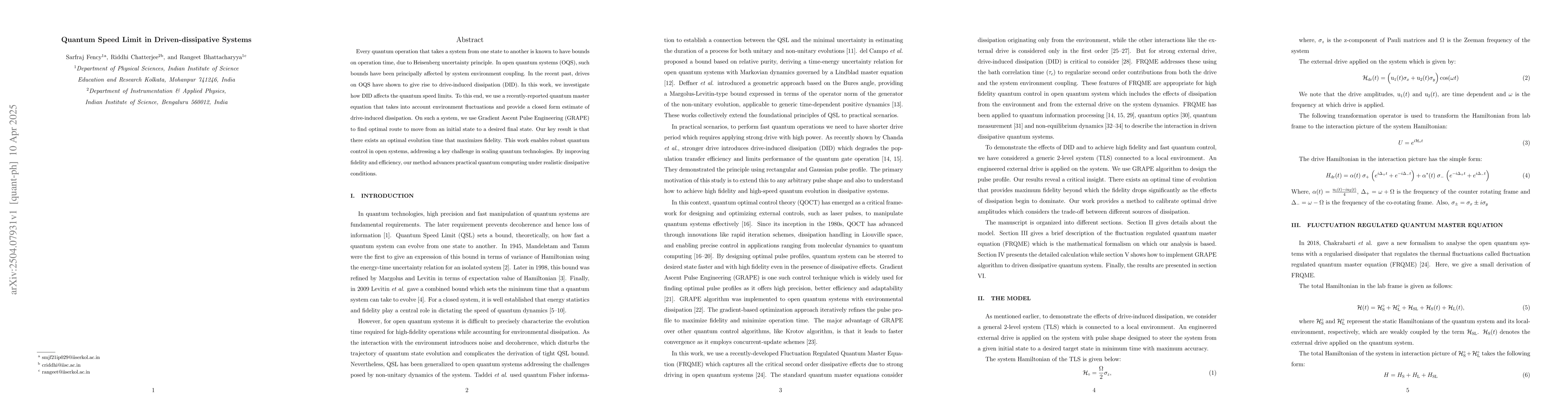 Thumbnail for Quantum Speed Limit in Driven-dissipative Systems