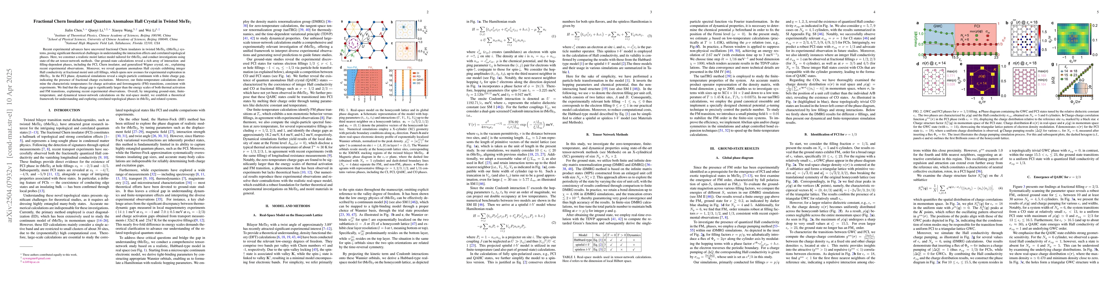 Thumbnail for Fractional Chern Insulator and Quantum Anomalous Hall Crystal in Twisted
  MoTe$_2$