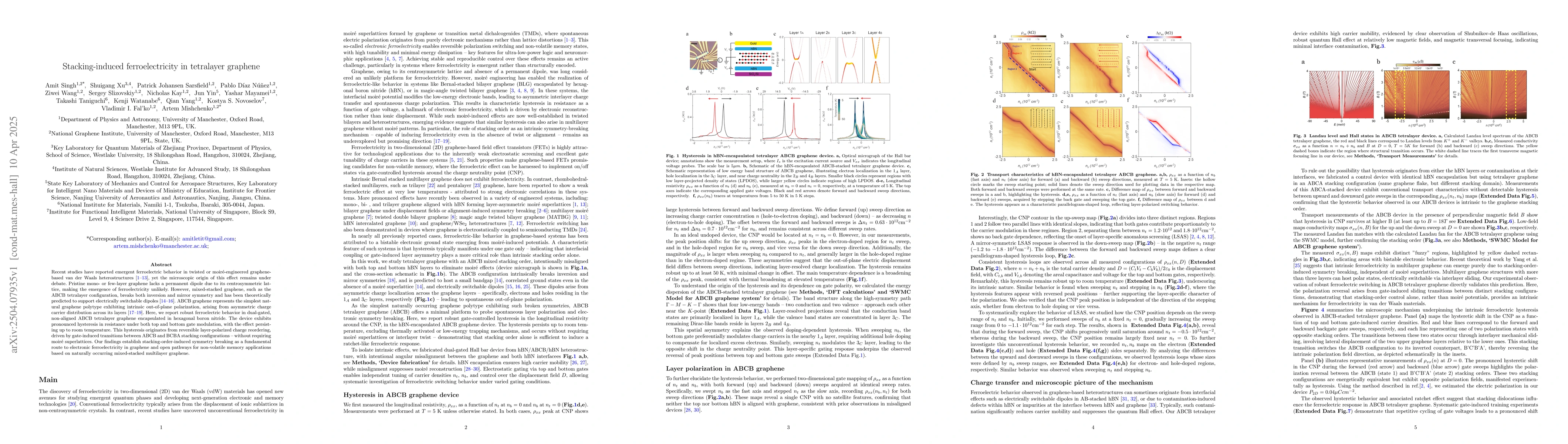 Thumbnail for Stacking-induced ferroelectricity in tetralayer graphene