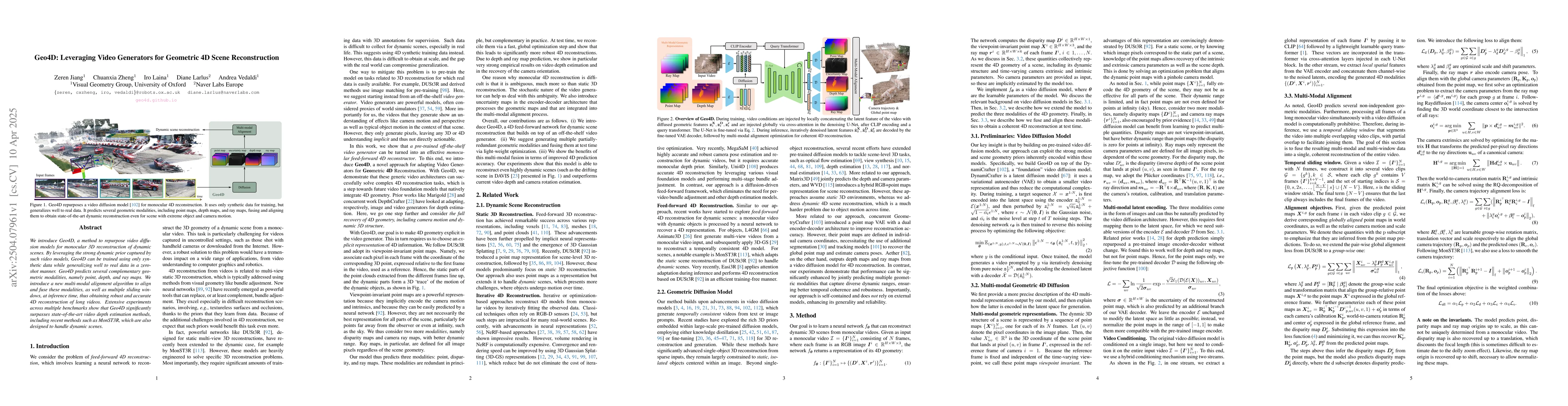 Thumbnail for Geo4D: Leveraging Video Generators for Geometric 4D Scene Reconstruction