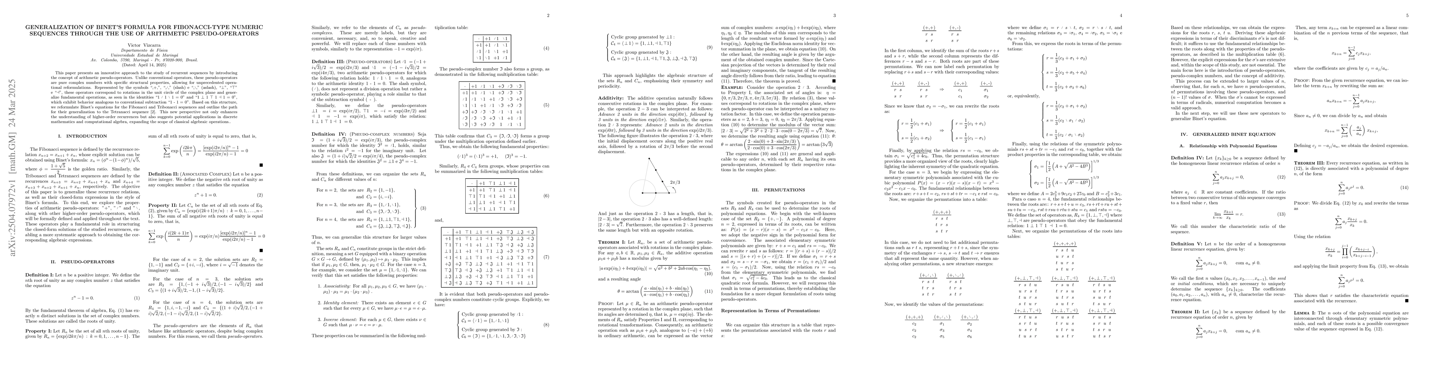 Thumbnail for Generalization of Binet's formula for Fibonacci-type numeric sequences
  through the use of arithmetic pseudo-operators