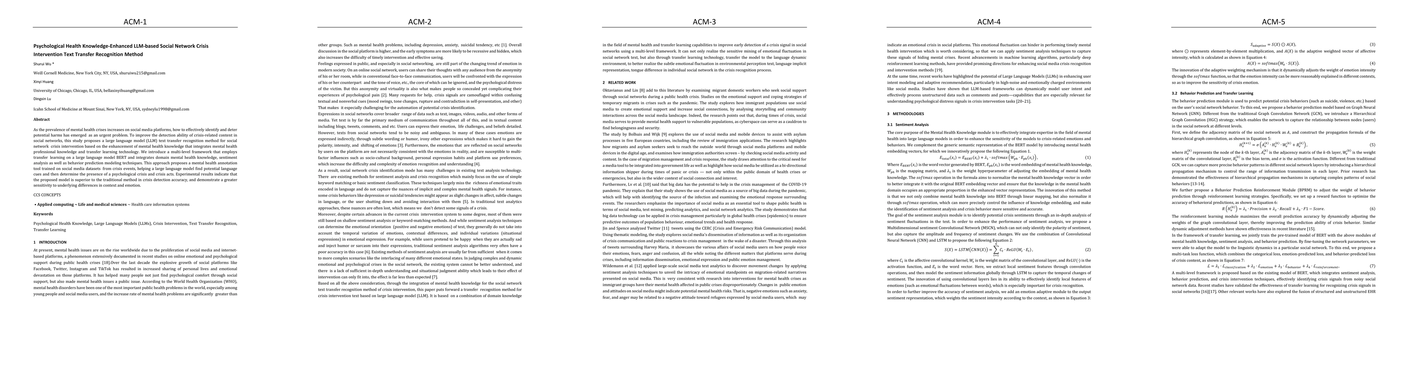 Thumbnail for Psychological Health Knowledge-Enhanced LLM-based Social Network Crisis
  Intervention Text Transfer Recognition Method