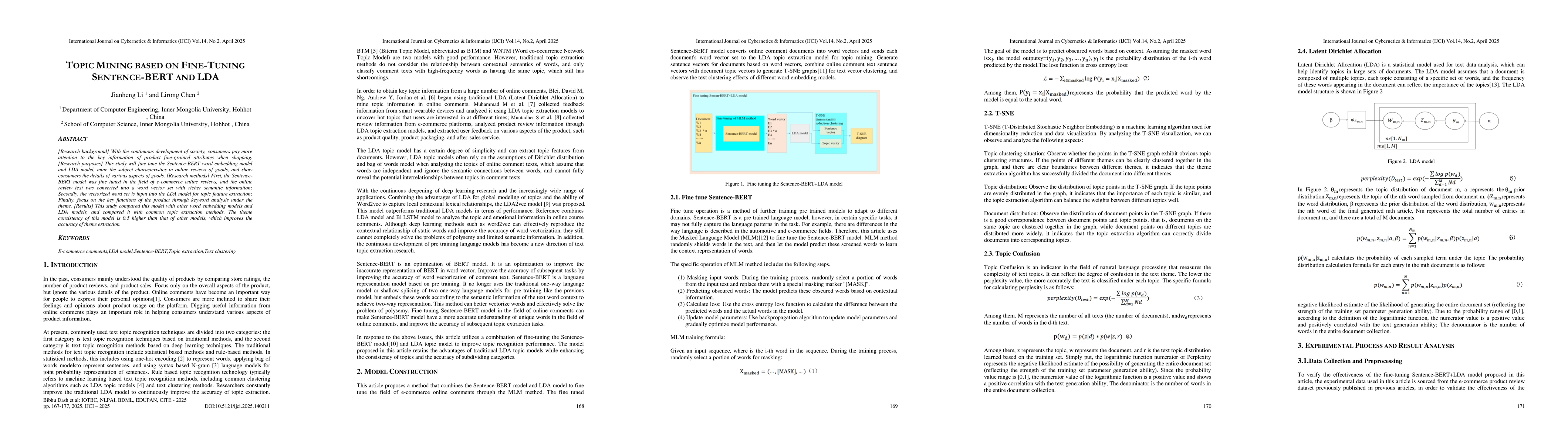 Thumbnail for Topic mining based on fine-tuning Sentence-BERT and LDA