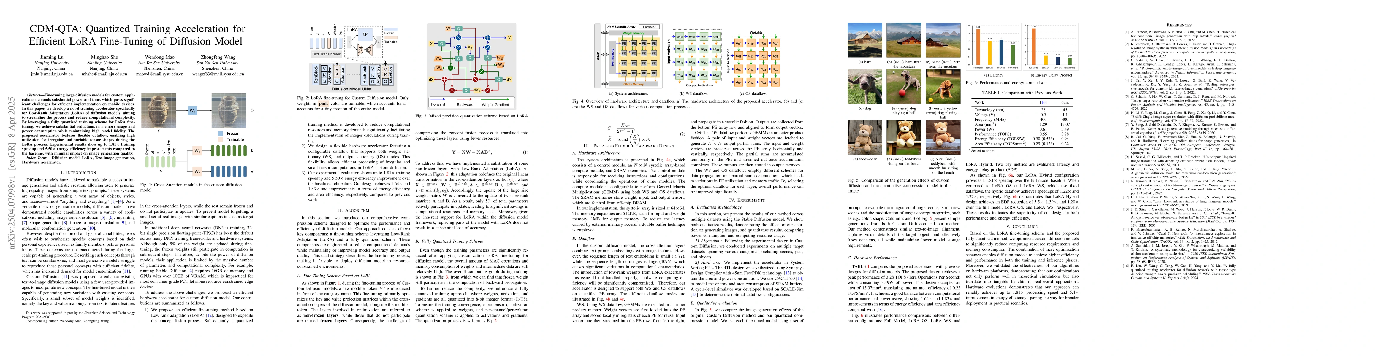 Thumbnail for CDM-QTA: Quantized Training Acceleration for Efficient LoRA Fine-Tuning
  of Diffusion Model