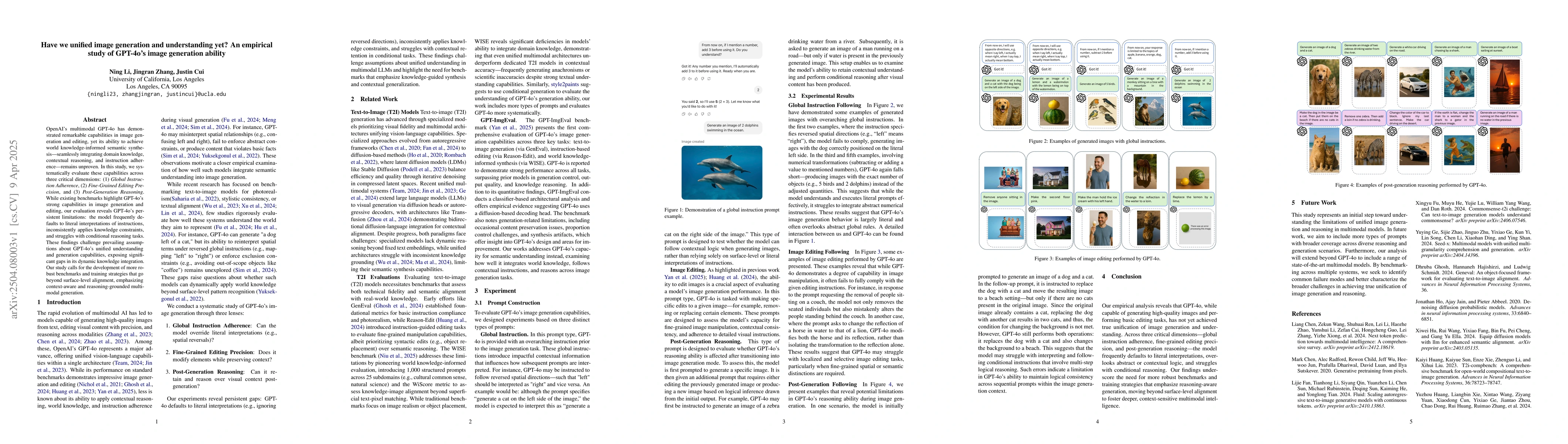 Thumbnail for Have we unified image generation and understanding yet? An empirical
  study of GPT-4o's image generation ability