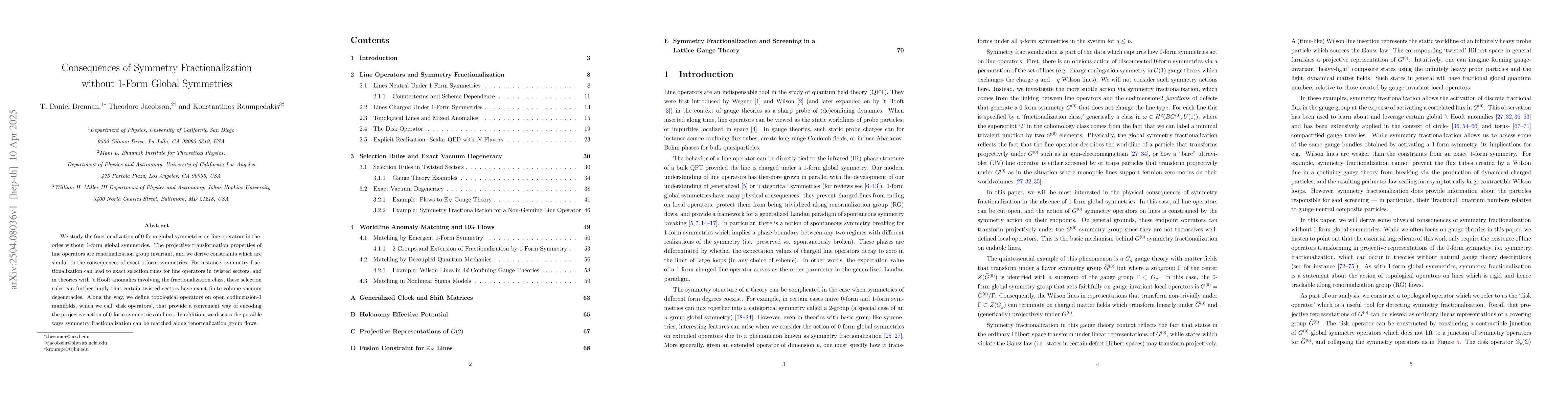 Thumbnail for Consequences of Symmetry Fractionalization without 1-Form Global
  Symmetries