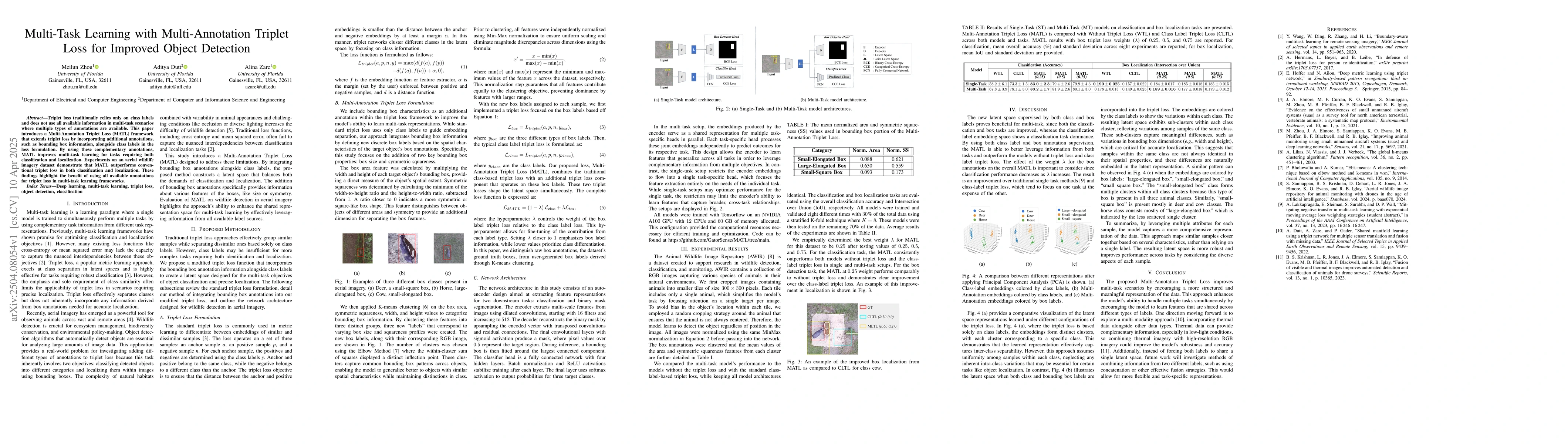 Thumbnail for Multi-Task Learning with Multi-Annotation Triplet Loss for Improved
  Object Detection