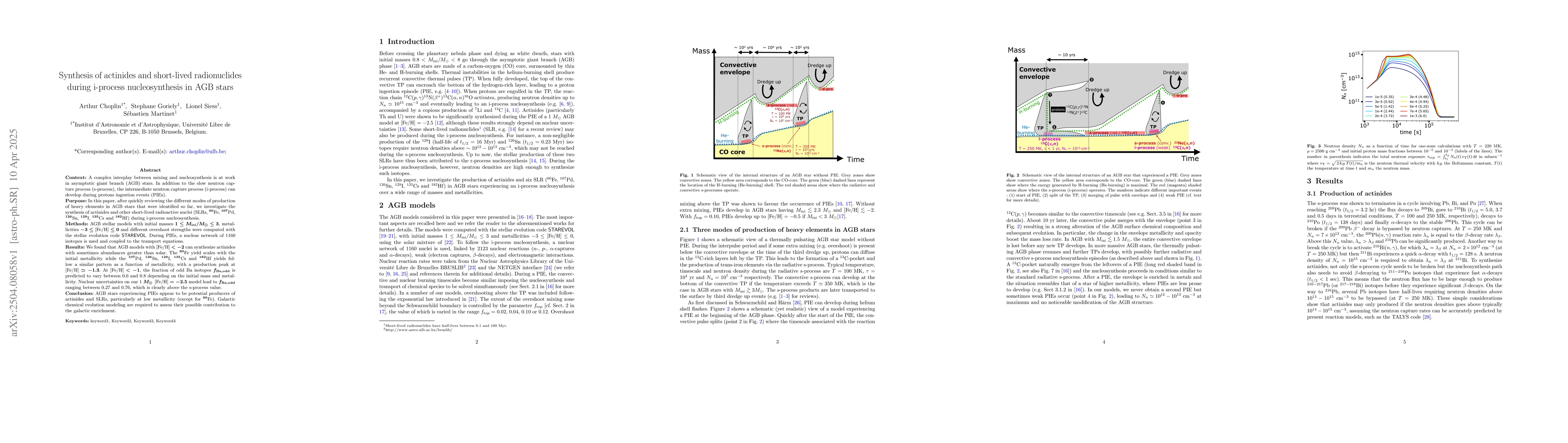 Thumbnail for Synthesis of actinides and short-lived radionuclides during i-process
  nucleosynthesis in AGB stars