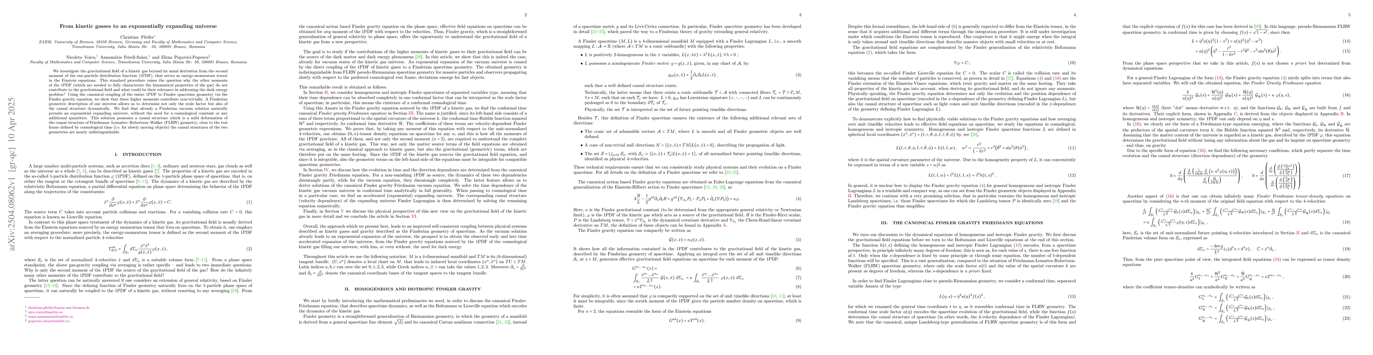 Thumbnail for From kinetic gasses to an exponentially expanding universe
