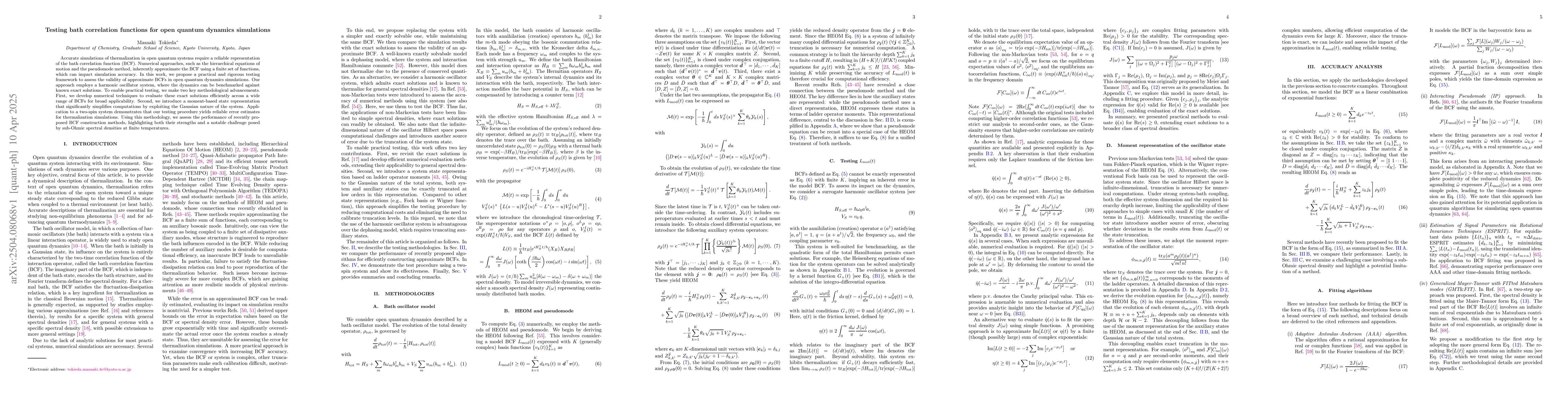 Thumbnail for Testing bath correlation functions for open quantum dynamics simulations