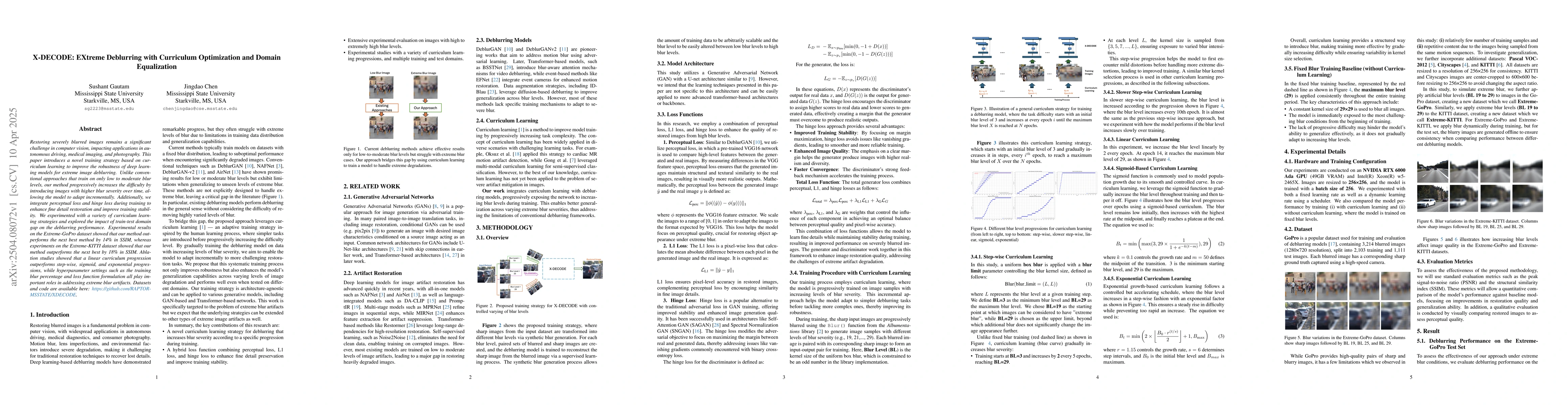 Thumbnail for X-DECODE: EXtreme Deblurring with Curriculum Optimization and Domain
  Equalization