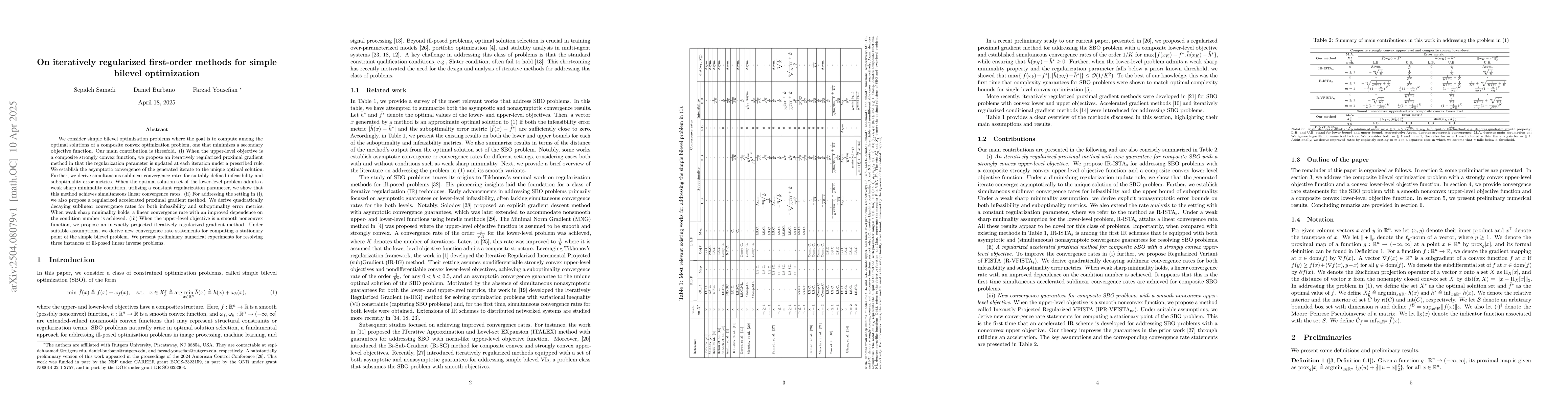 Thumbnail for On iteratively regularized first-order methods for simple bilevel
  optimization