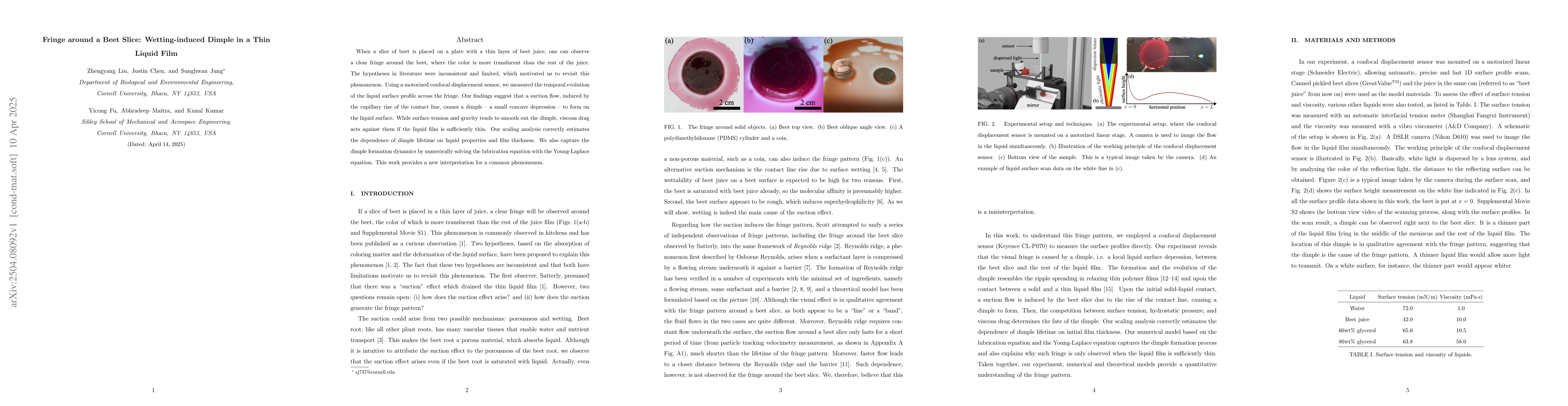 Thumbnail for Fringe around a Beet Slice: Wetting-induced Dimple in a Thin Liquid Film