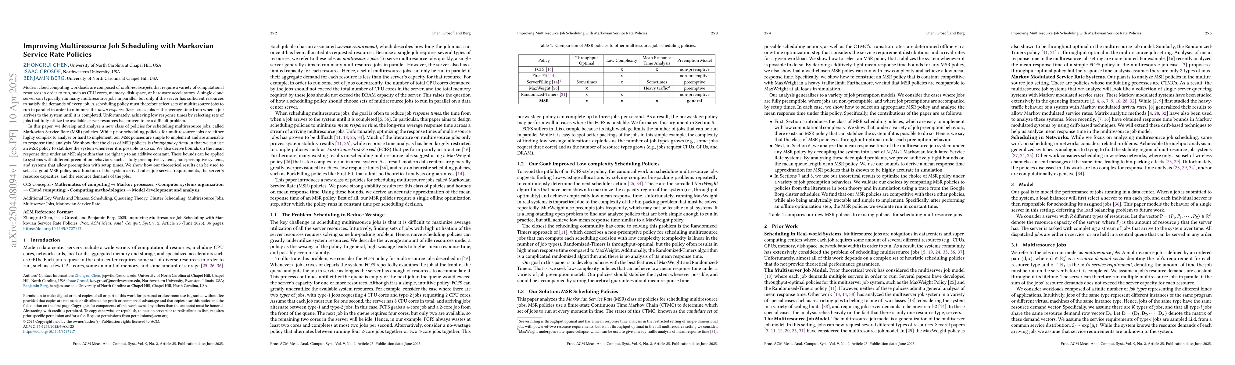 Thumbnail for Improving Multiresource Job Scheduling with Markovian Service Rate
  Policies
