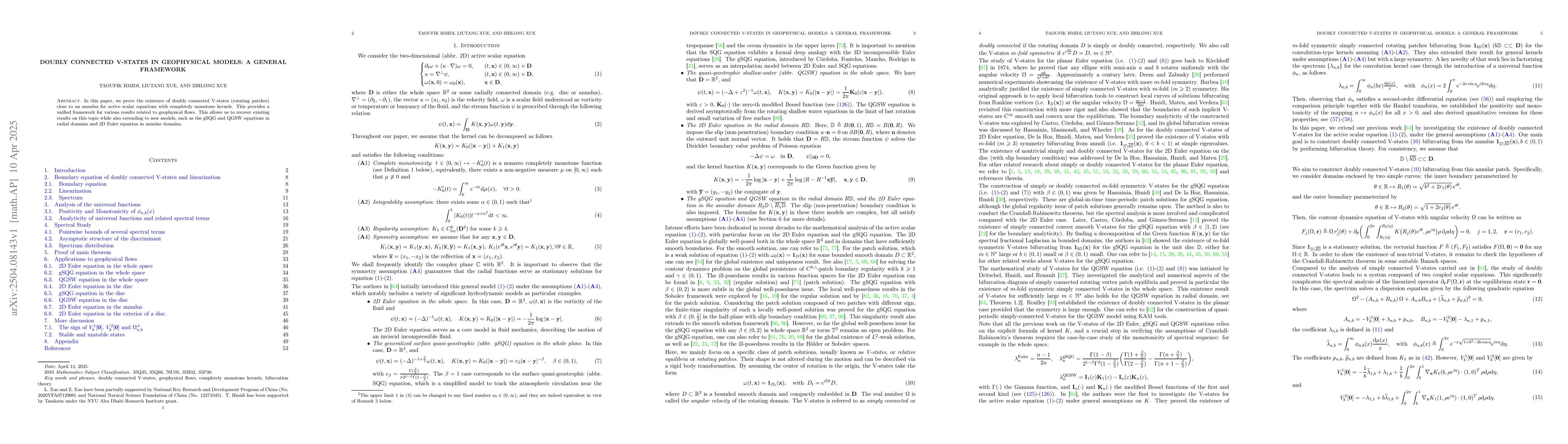 Thumbnail for Doubly Connected V-States in Geophysical Models: A General Framework