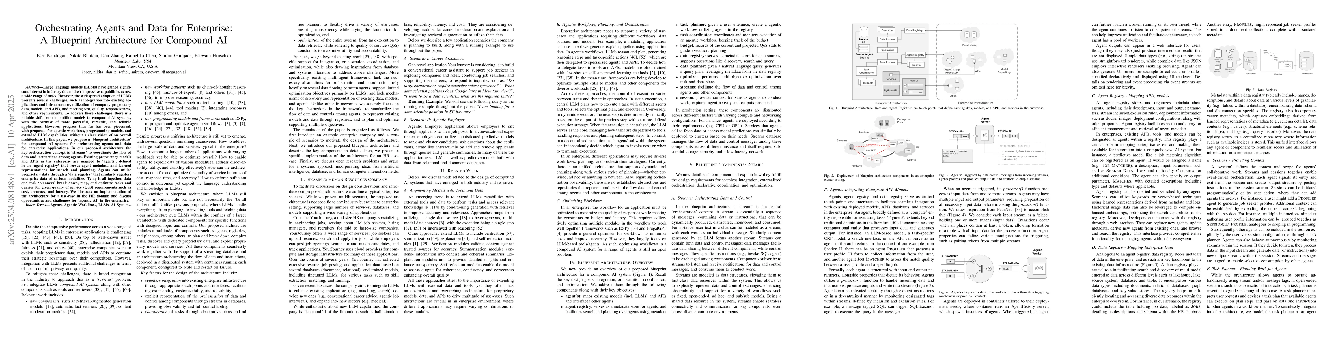 Thumbnail for Orchestrating Agents and Data for Enterprise: A Blueprint Architecture
  for Compound AI