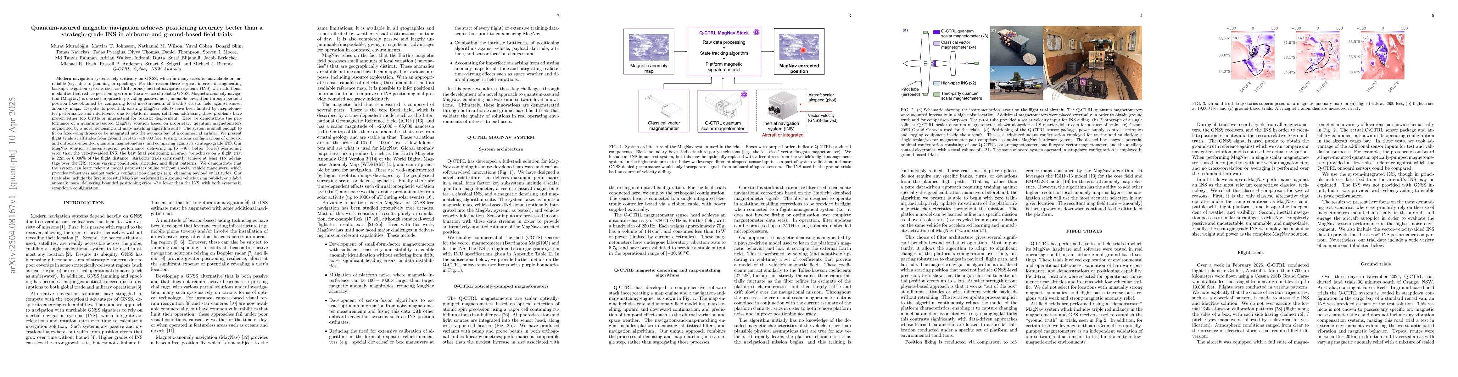 Thumbnail for Quantum-assured magnetic navigation achieves positioning accuracy better
  than a strategic-grade INS in airborne and ground-based field trials
