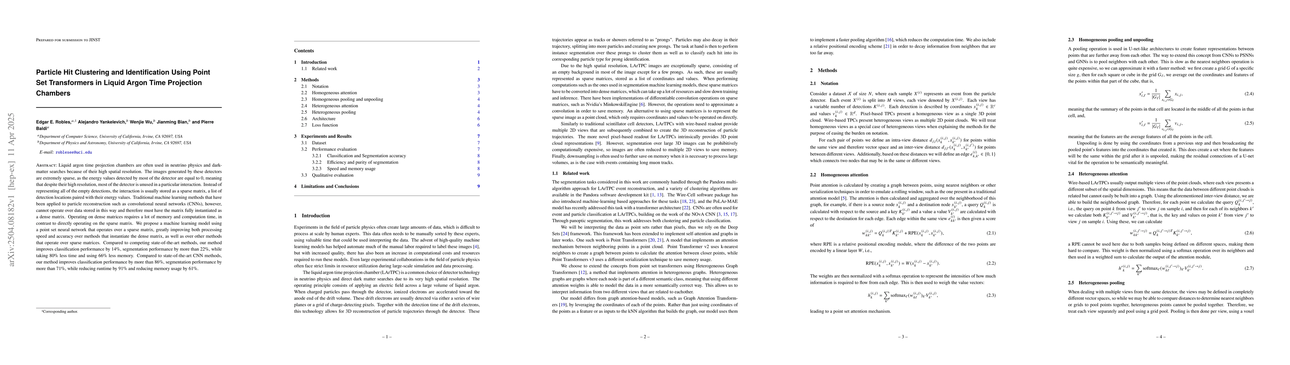Thumbnail for Particle Hit Clustering and Identification Using Point Set Transformers
  in Liquid Argon Time Projection Chambers