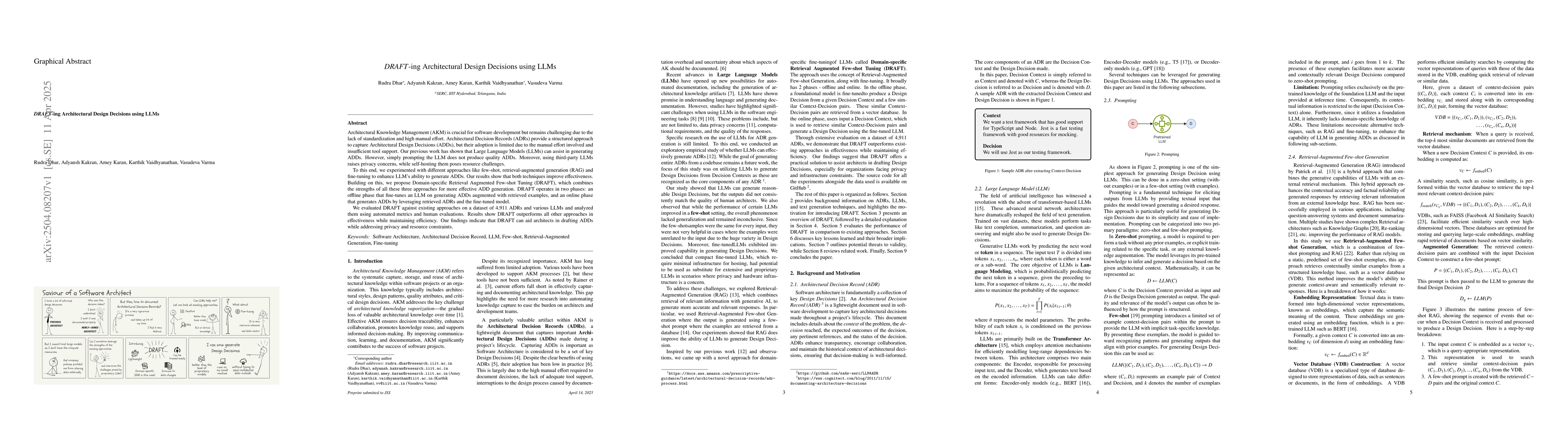 Thumbnail for DRAFT-ing Architectural Design Decisions using LLMs