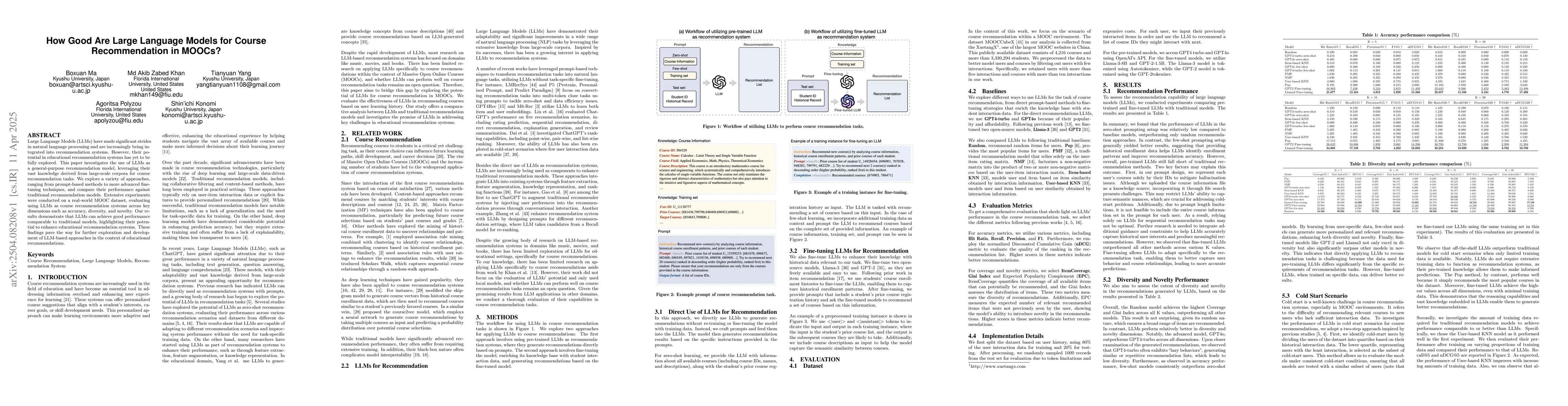 Thumbnail for How Good Are Large Language Models for Course Recommendation in MOOCs?