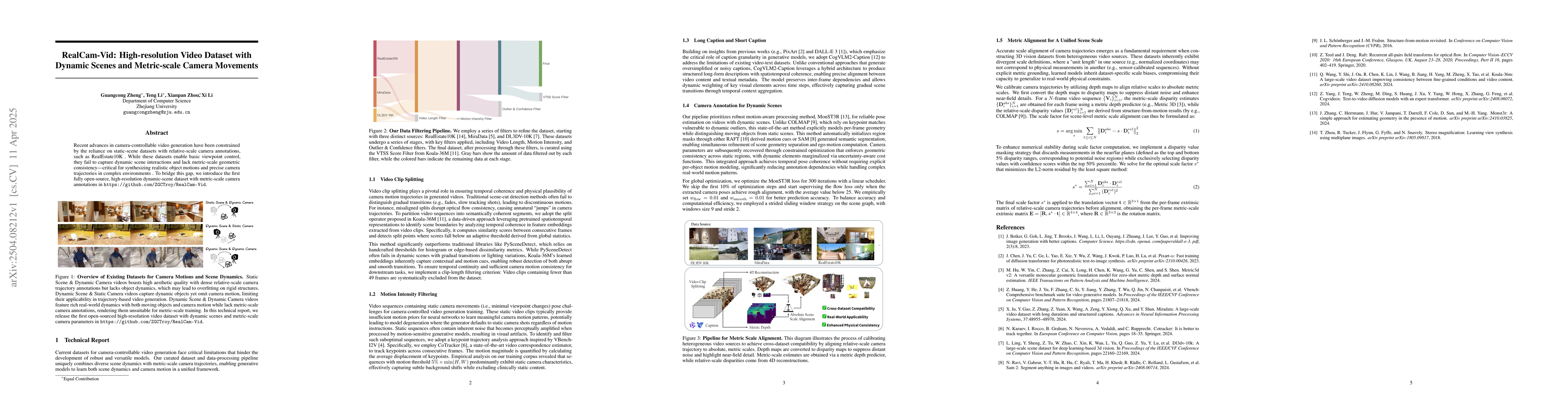 Thumbnail for RealCam-Vid: High-resolution Video Dataset with Dynamic Scenes and
  Metric-scale Camera Movements